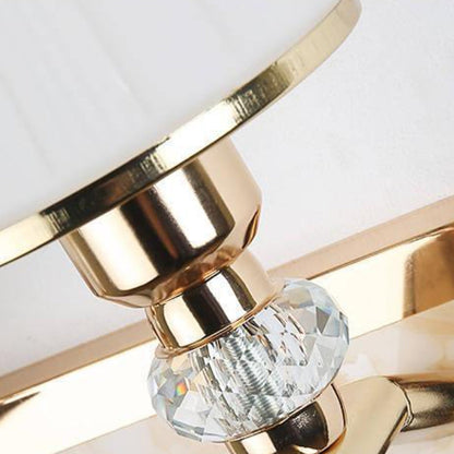 Wall – 1/2-Light Iron & Glass Tapered Lamp with Crystal