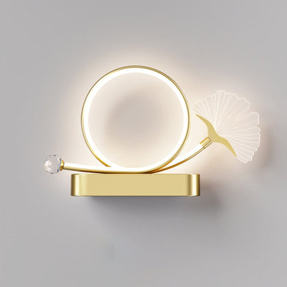 Wall – LED Ginkgo Biloba Circle Lamp in Iron & Acrylic