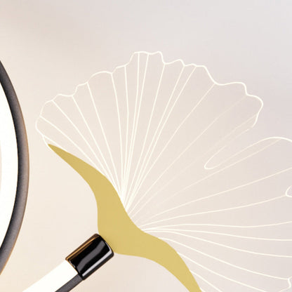 Wall – LED Ginkgo Biloba Circle Lamp in Iron & Acrylic