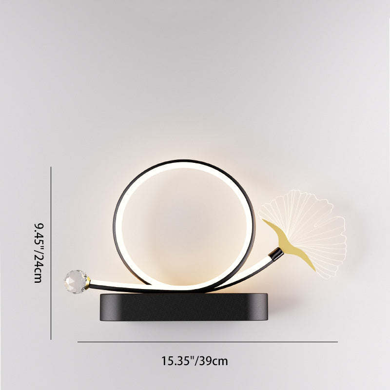 Wall – LED Ginkgo Biloba Circle Lamp in Iron & Acrylic