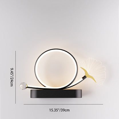 Wall – LED Ginkgo Biloba Circle Lamp in Iron & Acrylic