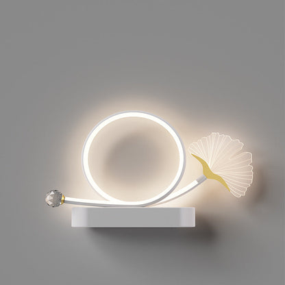 Wall – LED Ginkgo Biloba Circle Lamp in Iron & Acrylic