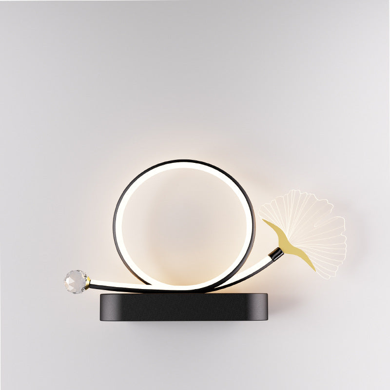 Wall – LED Ginkgo Biloba Circle Lamp in Iron & Acrylic