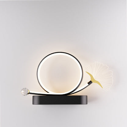 Wall – LED Ginkgo Biloba Circle Lamp in Iron & Acrylic