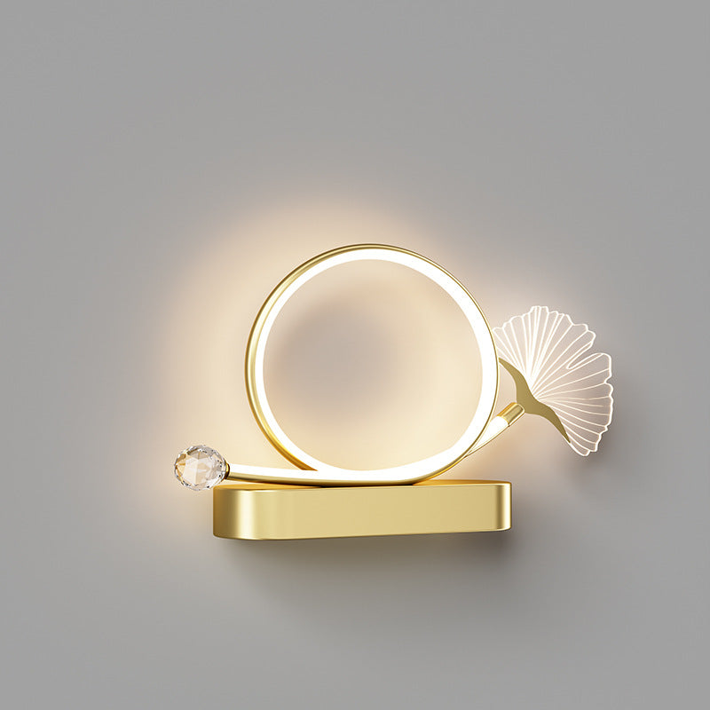 Wall – LED Ginkgo Biloba Circle Lamp in Iron & Acrylic