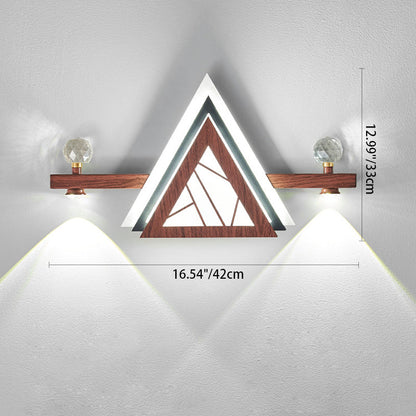 Chinese Triangle Iron Crystal Acrylic LED Wall Sconce Lamp