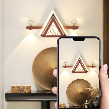 Chinese Triangle Iron Crystal Acrylic LED Wall Sconce Lamp