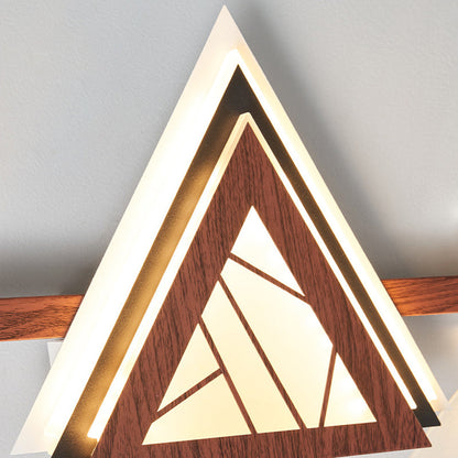 Chinese Triangle Iron Crystal Acrylic LED Wall Sconce Lamp