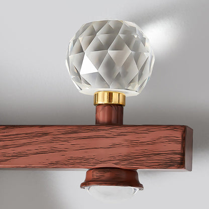 Chinese Triangle Iron Crystal Acrylic LED Wall Sconce Lamp