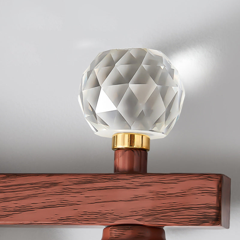 Chinese Triangle Iron Crystal Acrylic LED Wall Sconce Lamp