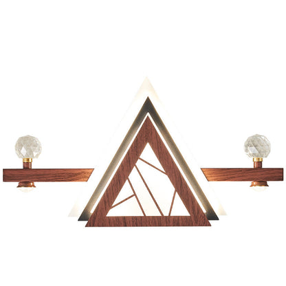 Chinese Triangle Iron Crystal Acrylic LED Wall Sconce Lamp