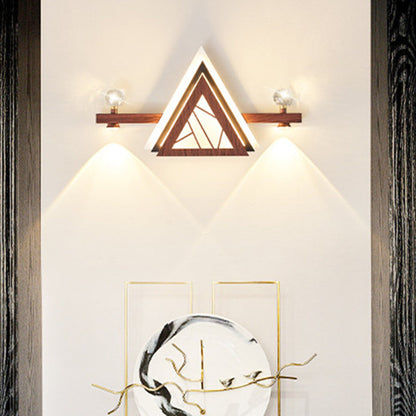 Chinese Triangle Iron Crystal Acrylic LED Wall Sconce Lamp