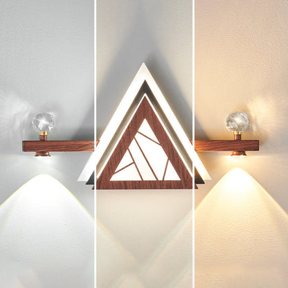 Chinese Triangle Iron Crystal Acrylic LED Wall Sconce Lamp
