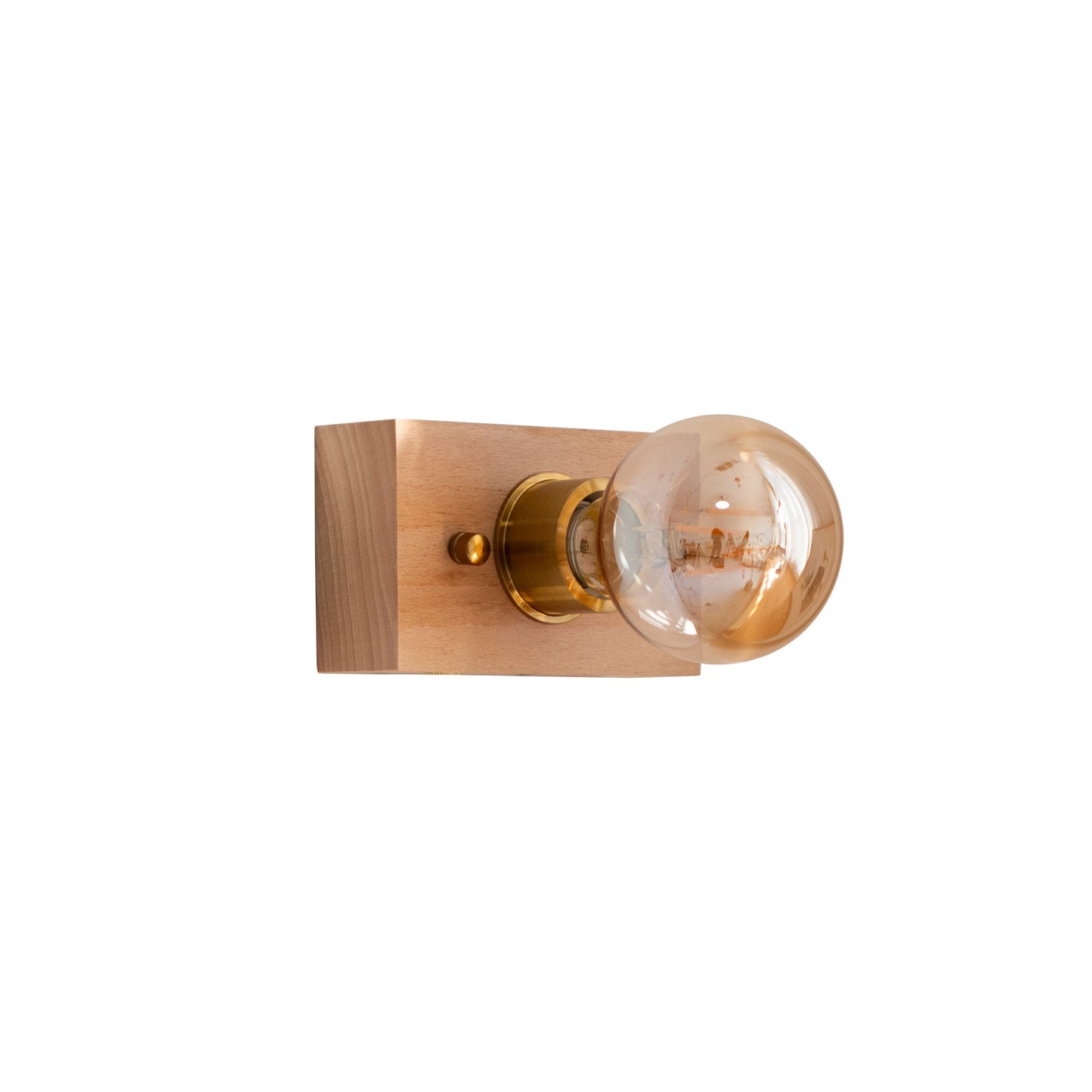 Rectangular Wood Aluminum Glass 1-Light Wall Sconce Lamp