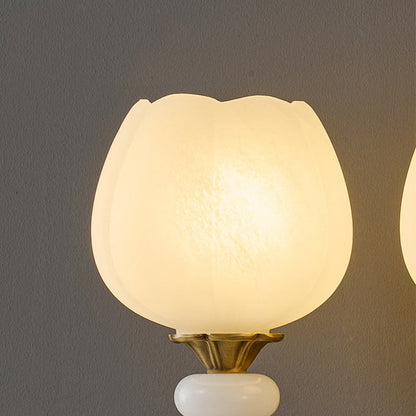 European Bud Copper Glass 1/2 Light Wall Sconce Lamp