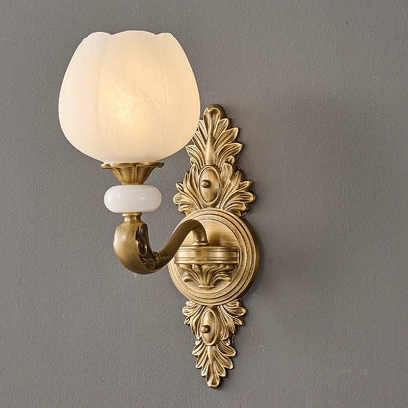 European Bud Copper Glass 1/2 Light Wall Sconce Lamp