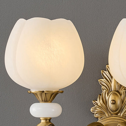 European Bud Copper Glass 1/2 Light Wall Sconce Lamp