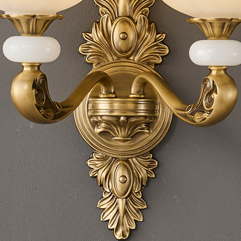 European Bud Copper Glass 1/2 Light Wall Sconce Lamp