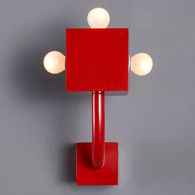 Traditional Vintage Cube Iron 3-Light Wall Sconce Lamp