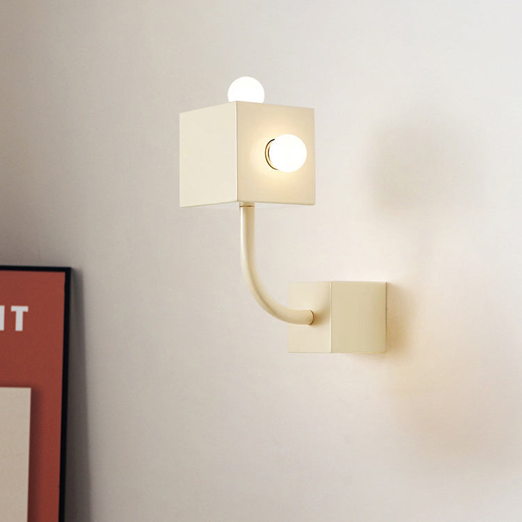 Traditional Vintage Cube Iron 3-Light Wall Sconce Lamp