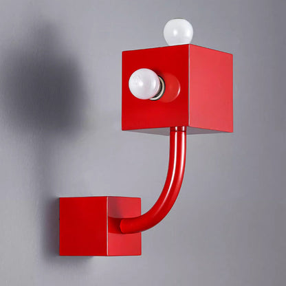 Traditional Vintage Cube Iron 3-Light Wall Sconce Lamp
