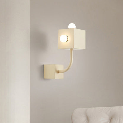 Traditional Vintage Cube Iron 3-Light Wall Sconce Lamp
