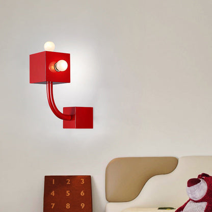 Traditional Vintage Cube Iron 3-Light Wall Sconce Lamp
