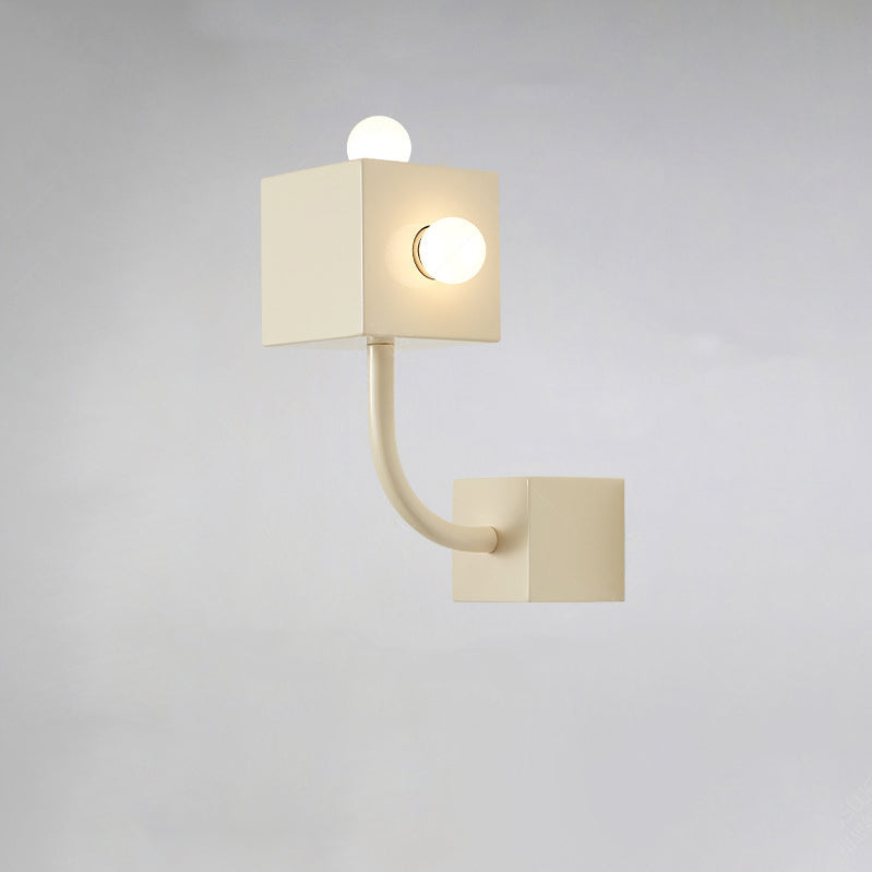 Traditional Vintage Cube Iron 3-Light Wall Sconce Lamp