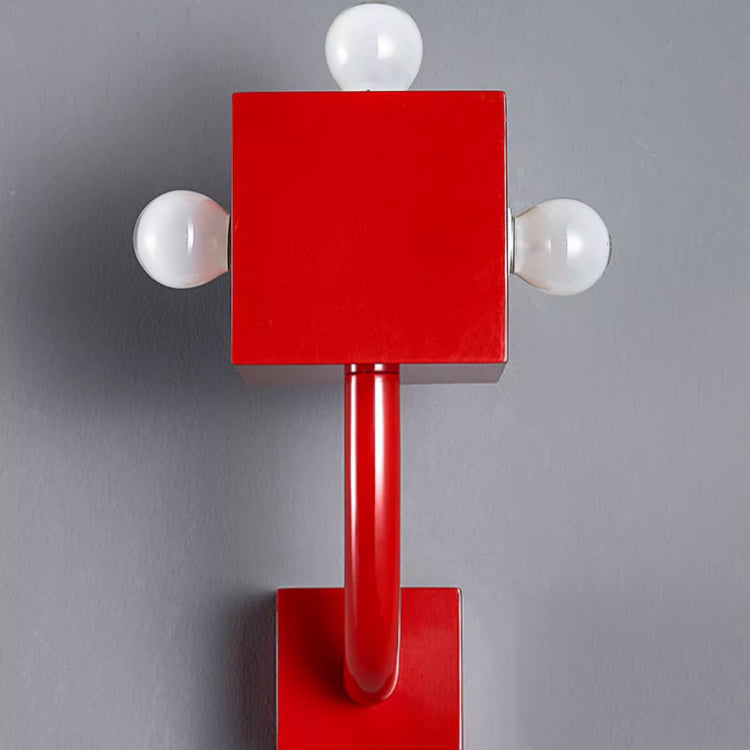 Traditional Vintage Cube Iron 3-Light Wall Sconce Lamp