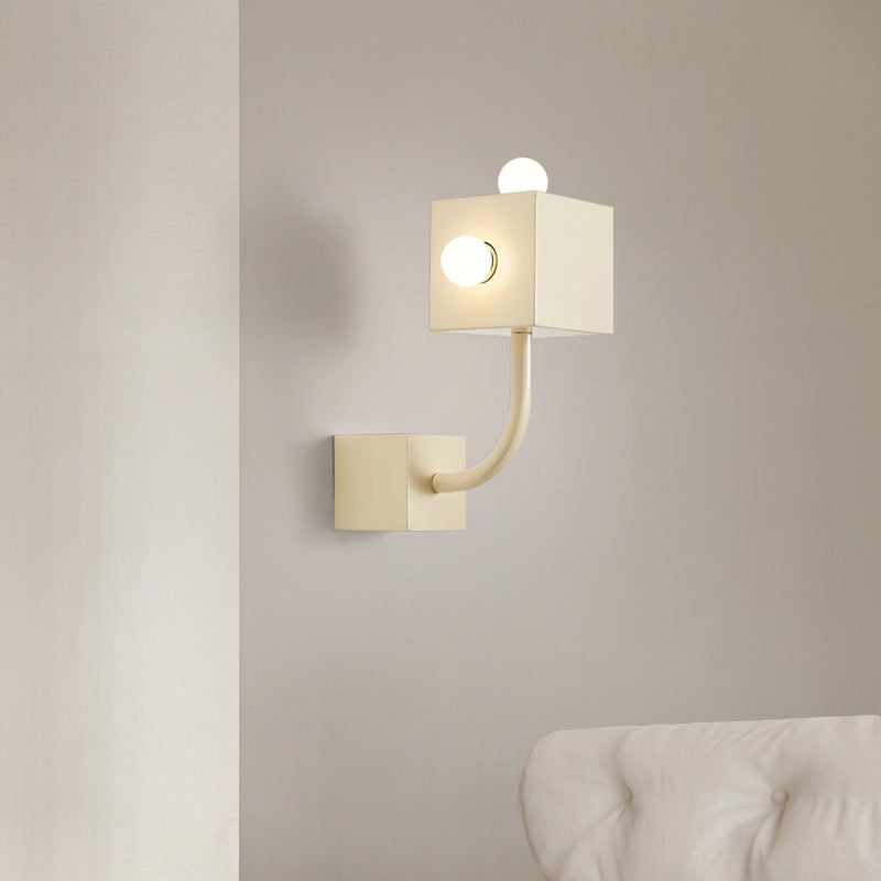Traditional Vintage Cube Iron 3-Light Wall Sconce Lamp