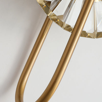 Scandinavian Round Metal Crystal 3-Light Wall Sconce Lamp