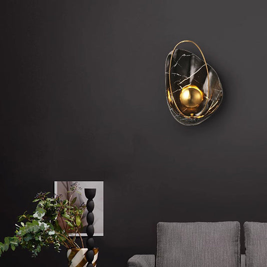 Creative Shell Oval Resin Iron LED Wall Sconce Lamp