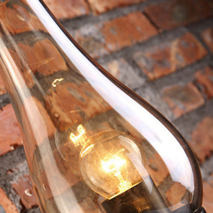 Traditional Bottle Iron Glass 1-Light Wall Sconce Lamp
