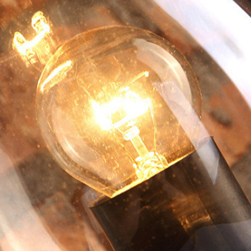 Traditional Bottle Iron Glass 1-Light Wall Sconce Lamp