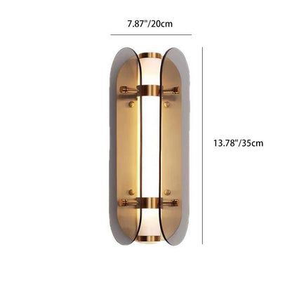 Modern Art Deco Oval Copper Glass LED Wall Sconce Lamp