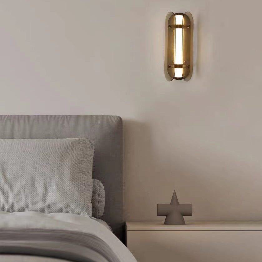 Modern Art Deco Oval Copper Glass LED Wall Sconce Lamp
