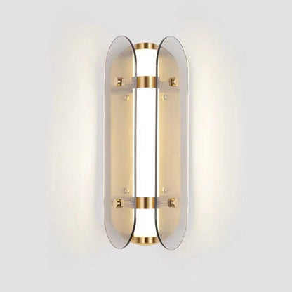 Modern Art Deco Oval Copper Glass LED Wall Sconce Lamp