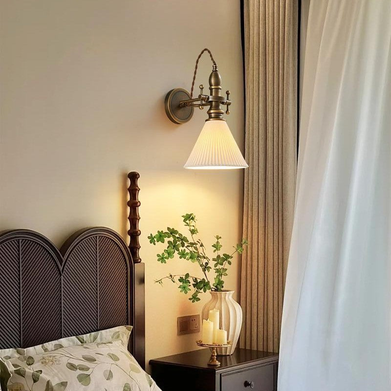 Traditional Dome Copper Glass 1-Light Wall Sconce Lamp