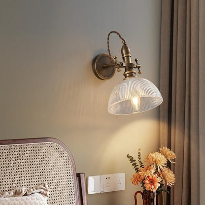 Traditional Dome Copper Glass 1-Light Wall Sconce Lamp