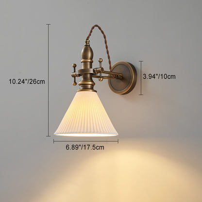 Traditional Dome Copper Glass 1-Light Wall Sconce Lamp