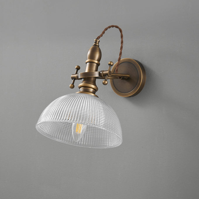Traditional Dome Copper Glass 1-Light Wall Sconce Lamp