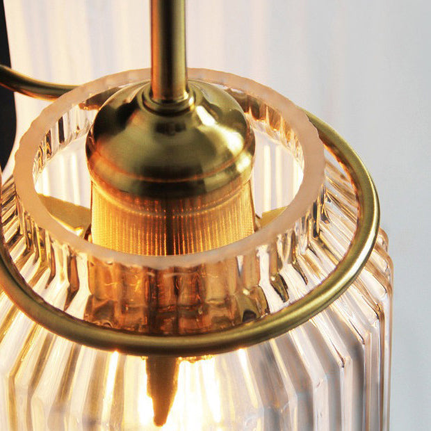 Modern Luxury Cylinder Iron Glass 1-Light Wall Sconce Lamp