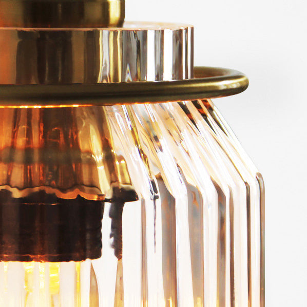 Modern Luxury Cylinder Iron Glass 1-Light Wall Sconce Lamp