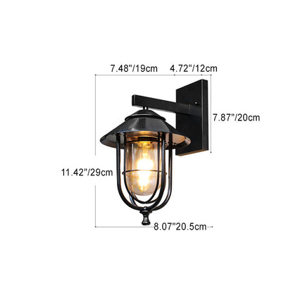 Traditional Birdcage Iron Glass 1-Light Wall Sconce Lamp