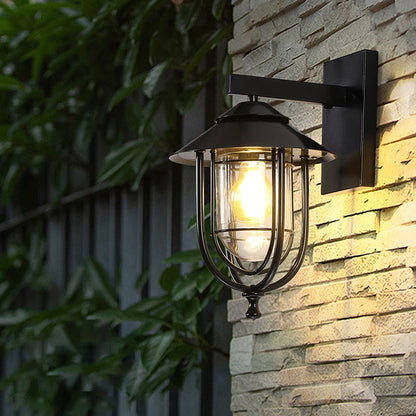 Traditional Birdcage Iron Glass 1-Light Wall Sconce Lamp