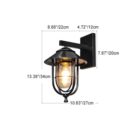 Traditional Birdcage Iron Glass 1-Light Wall Sconce Lamp