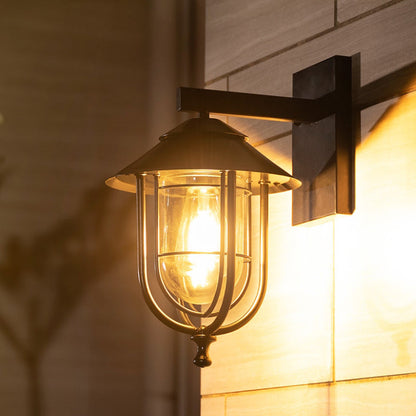 Traditional Birdcage Iron Glass 1-Light Wall Sconce Lamp