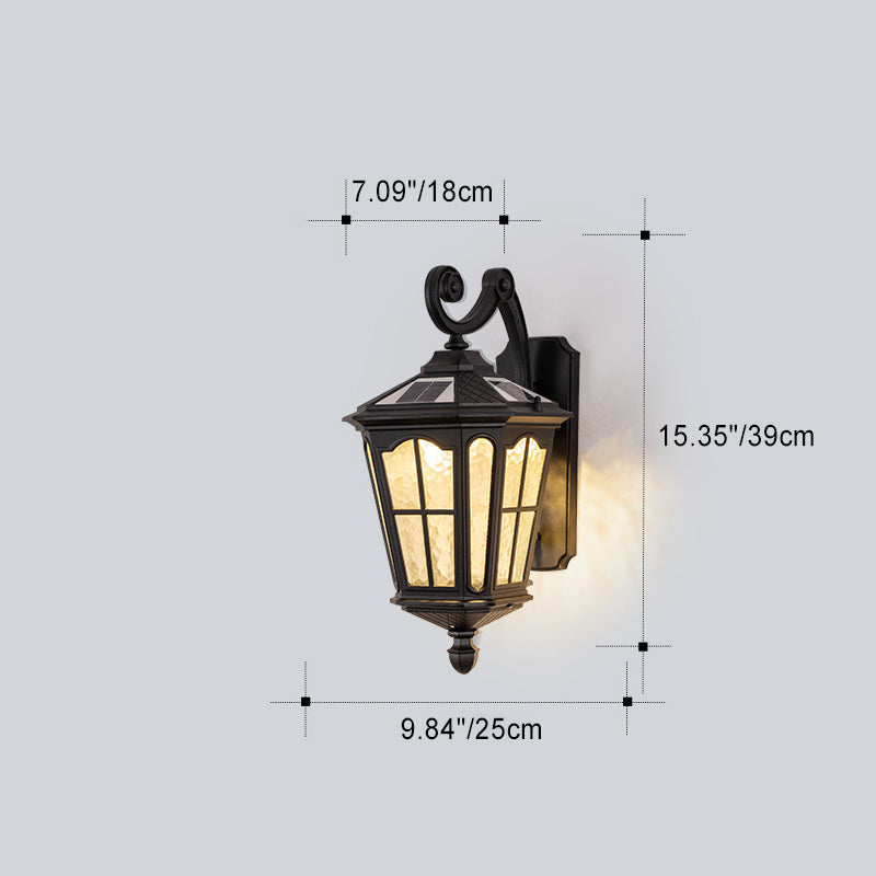 Lantern Waterproof Aluminum Glass 1-Light Wall Sconce Lamp