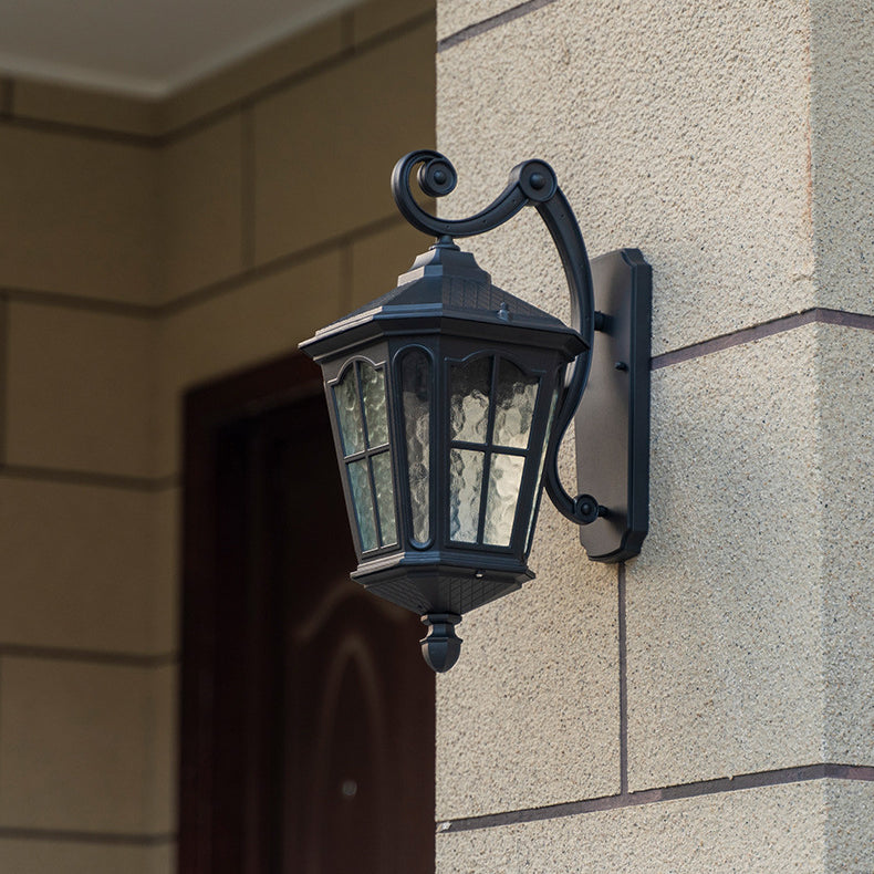 Lantern Waterproof Aluminum Glass 1-Light Wall Sconce Lamp
