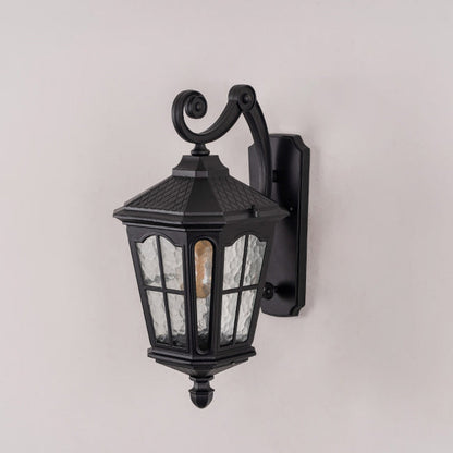 Lantern Waterproof Aluminum Glass 1-Light Wall Sconce Lamp